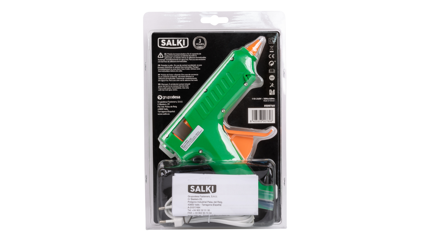 Salki 80W lijm pistool met houder inclusief 2 lijmsticks